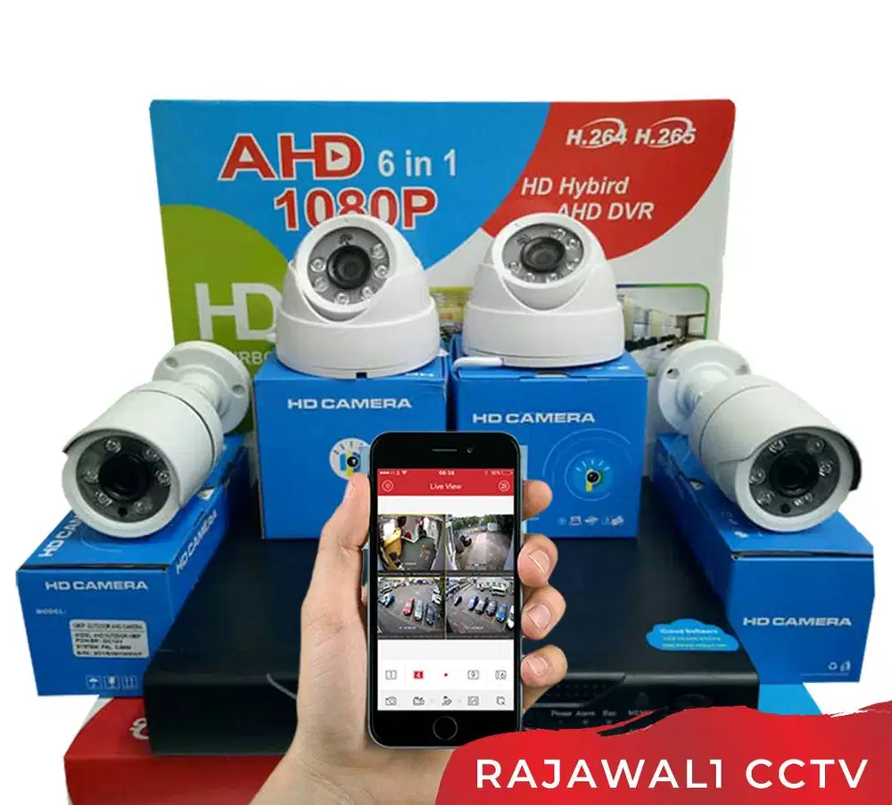 Paket CCTV 4 Kamera Ekonomis FullHD Lengkap + Pasang & Online HP