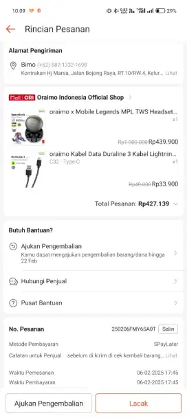 oraimo x Mobile Legends MPL TWS Headset Bluetooth v5.4