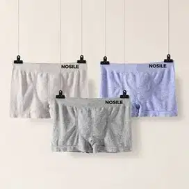 Underwear Seamless nilon  /  Celana dalam boxer pria One Size isi 3 pc