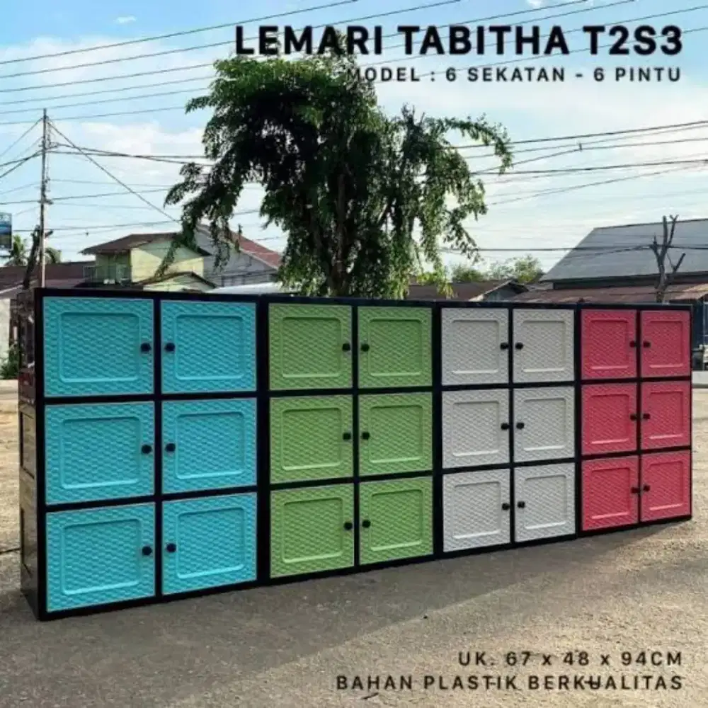 LEMARI PAKAIAN BAJU LOKER 3 SUSUN / 6 PINTU / SEKAT