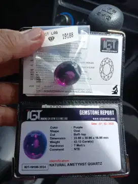 Batu cincin kecubung iket perak