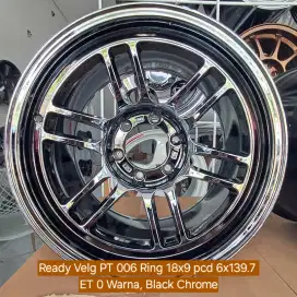 Velg TPT Ring 18x9 pcd 6x139.7 
ET 0 Warna, Black Chrome