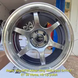 Velg Advan Ring 18x8,5 pcd 5x114,3 
ET 38 Warna, HB Lip pol