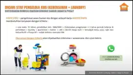 Dicari staff LAUNDRY