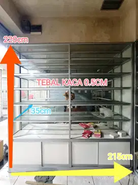 Etalase rak 8 susun 220cm masih bagus