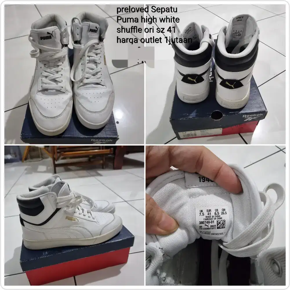Sepatu Puma High White Suffle Ori