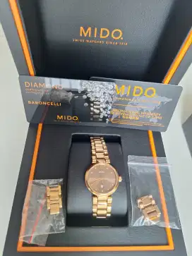 Jam Wanita Mido Gold Fullset Mulus