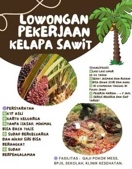 lowongan pekerjaan kelapa sawit