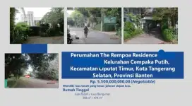 Dijual Rumah The Rempoa Residence Ciputat Timur