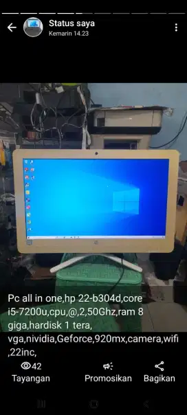 Pc all in one hp core i5