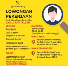 Lowongan Kerja Cafe Resto The Bananas Kelapa Gading Jakarta Utara