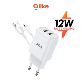 Charger iPhone 7 8 X XR 11 12 Pro Max Olike Dual USB 2.4A