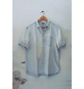 H&M ripped shirt denim - size L