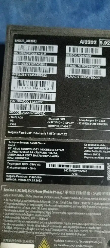 Asus zenfone 9 8/256
