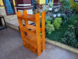 Rak sepatu, rak buku, rak bunga, rak kayu, rak taman kost