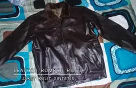 LEATHER PILOT KULIT SINTETIS KERAH BULU