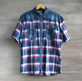 Kemeja Vintage Tartan Denim Original !.