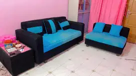Jual sofa set warna biru