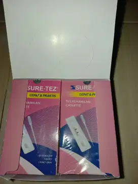 Punya tespek merek SureTez 1 box jual murah aja, baru.