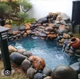 Kolam ikan koi dan taman segala motif