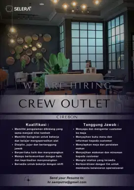 Loker Crew outlet SELERA Cirebon