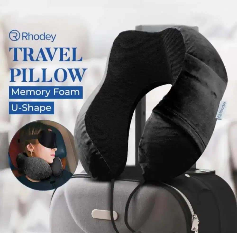 Rhodey Bantal Leher U-Shape Foldable Travel Neck Pillow