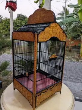 Sangkar kontes burung jati ukir kuat