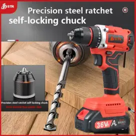 STR JIEBANG IMPACT DRILL BOR BATERAI CORDLESS TYPE F-8779 SET KOPER