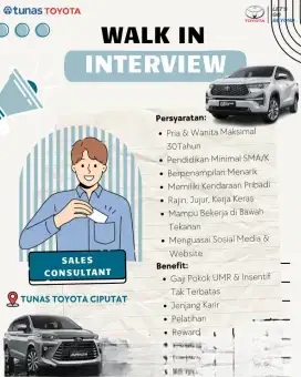 Lowongan Sales Tunas Toyota Ciputat