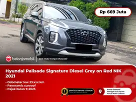 [ LOW KM ] Hyundai Palisade Signature Diesel Grey on Red 2021/2022