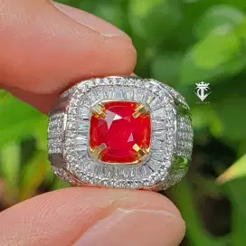 Batu Permata Natural Top Color RED Ruby Mozambique 1.30 Ct GRI Memo