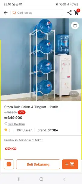 Baru stora rak galon 4 tingkat