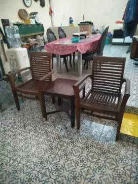 3 Kursi Jati 1 Meja Jati