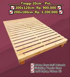 Divan palet alas kasur full papan kayu jatilanda