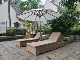 KURSI MALAS / SUNBED TERMURAH - Rotan Sintetik IMPORT rangka ALUMUNIUM