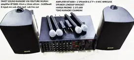 PAKET SOUND KARAOKE VIA YOUTUBE MURAH amplifier BT3000: 43cm x 14cm x3