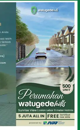 Dijual rumah Subsidi di boyolali Watugede Hills 5 juta sudah ALL in