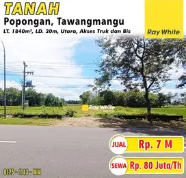 Disewakan dan Dijual Tanah Jalan Utama ke Tawangmangu, Karangpandan