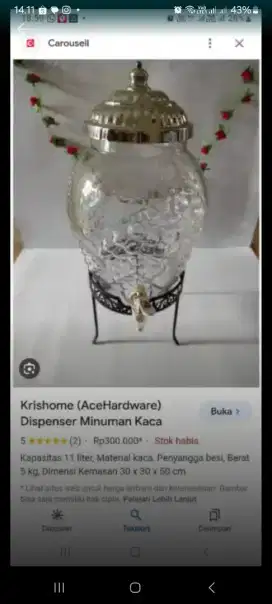 Dispenser air kaca