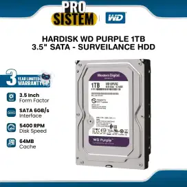 HDD WESTEN DIGITAL WD PURPLE WD10PURZVHARDDISK CCTV 1TBB3.5BINCH