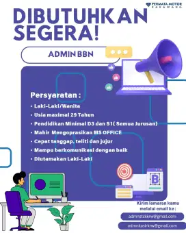 DIBUTUHKAN ADMIN BBN