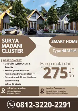 DIJUAL PERUMAHAN SURYA MADANI CLUSTER