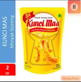 Minyak goreng kemasan 2L merk KUNCI MAS