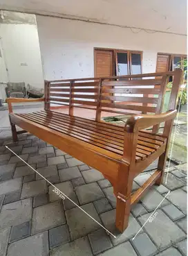 Kursi Panjang Jati KOKOH Ukuran 200cm Repaint Mowilex