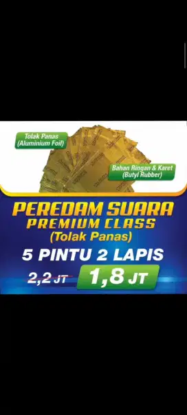 Kedap senyap Peredam 5 pintu 2 lapis Orchestra Gold series