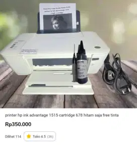 Printer Hp Ink Advantage 1515 Print Scan Copy Cetak Hitam Saja