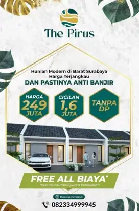 Dijual rumah subsidi developer di Menganti Gresik