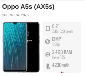 Oppo A5s 3/32 Muluss Nett 600rb. Lok.Grand Kota Bintang Kalimalang
