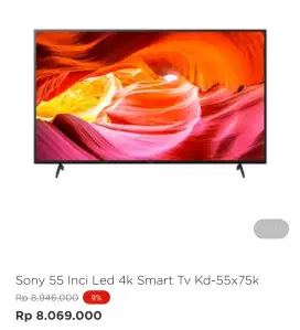 SONY LED 4K ANDROID TV 55 INCH 55X75K