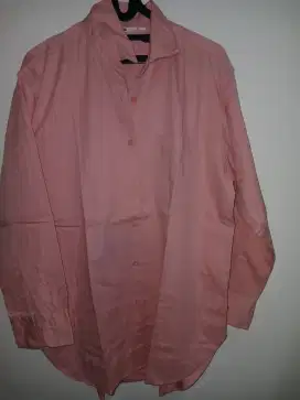 Baju kemeja uniqlo warna pink